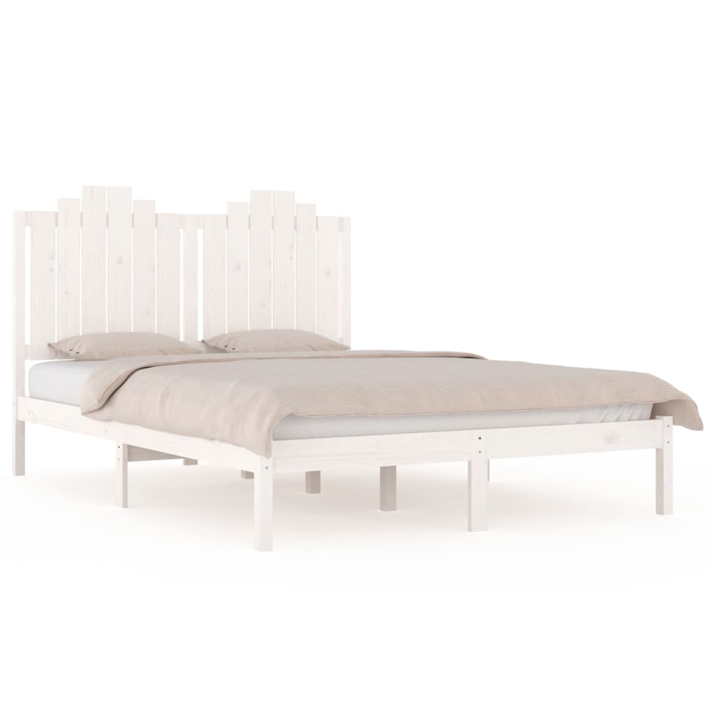 Bedframe Massief Grenenhout Wit 160X200 Cm