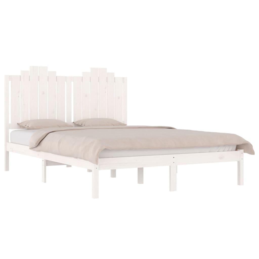 Bedframe Massief Grenenhout Wit 160X200 Cm