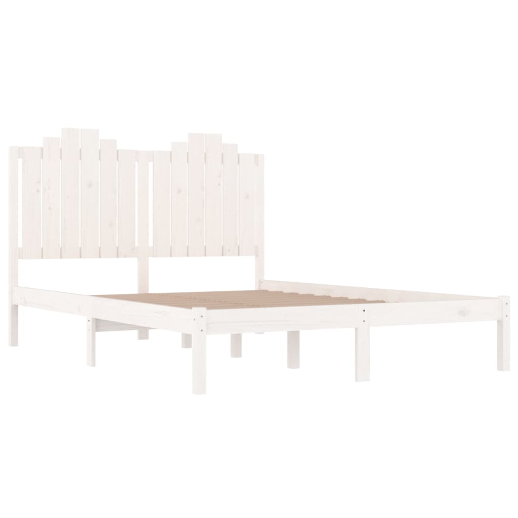 Bedframe Massief Grenenhout Wit 160X200 Cm
