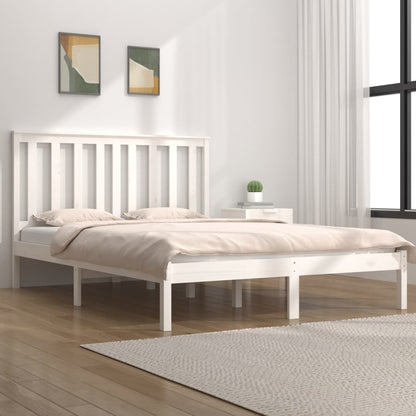 Bedframe Massief Grenenhout Wit 140X190 Cm