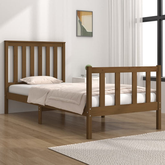 Bedframe Massief Grenenhout Honingbruin 90X190 Cm 3Ft Single