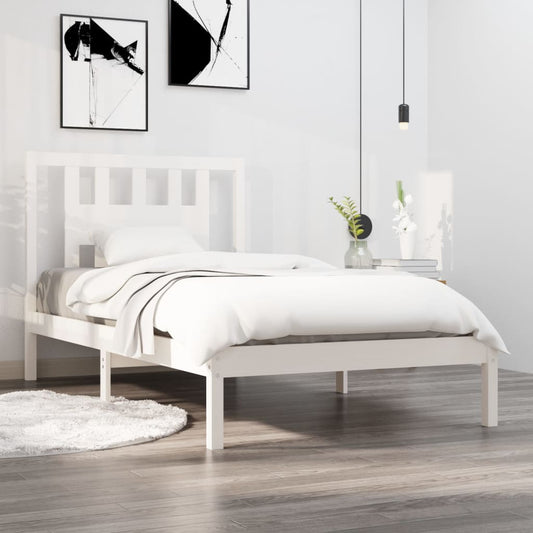 Bedframe Massief Grenenhout Wit 90X200 Cm