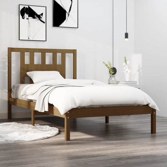 Bedframe Massief Grenenhout Honingbruin 100X200 Cm