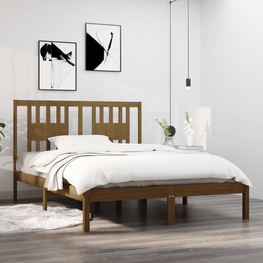 Bedframe Massief Grenenhout Honingbruin 120X200 Cm