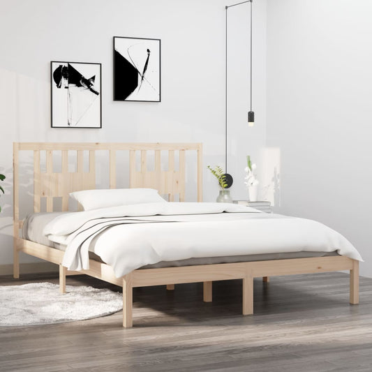 Bedframe Massief Hout 150X200 Cm 5Ft King Size