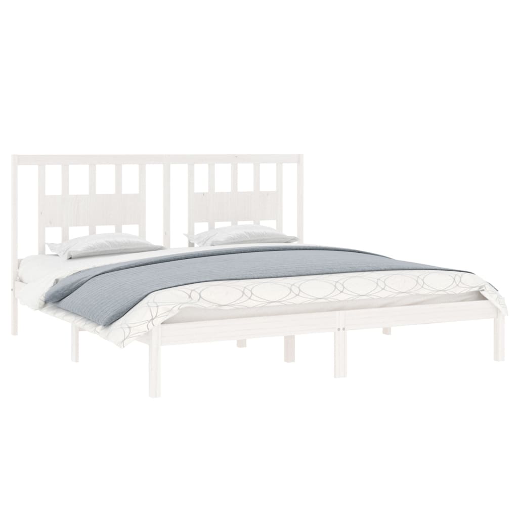 Bedframe Massief Hout Wit 180X200 Cm 6Ft Super King