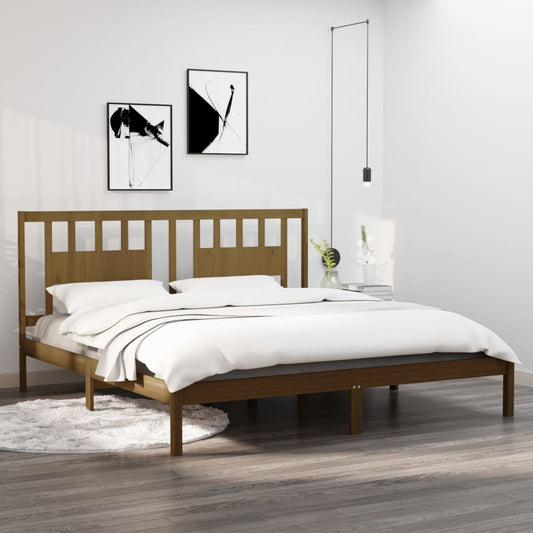 Bedframe Massief Hout Honingbruin 180X200 Cm 6Ft Super King