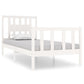 Bedframe Massief Hout Wit 75X190 Cm 2Ft6 Small Single