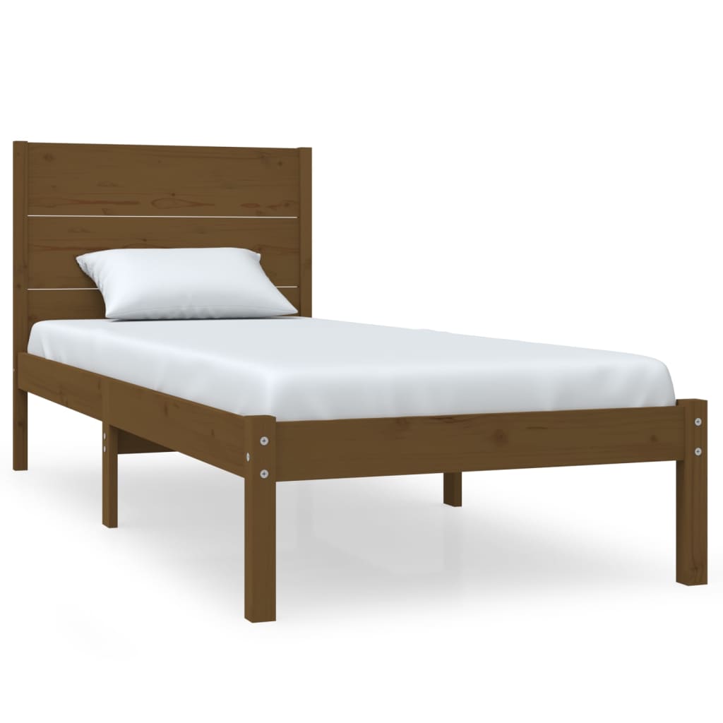Bedframe Massief Grenenhout Honingbruin 100X200 Cm
