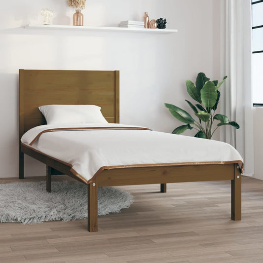 Bedframe Massief Grenenhout Honingbruin 100X200 Cm