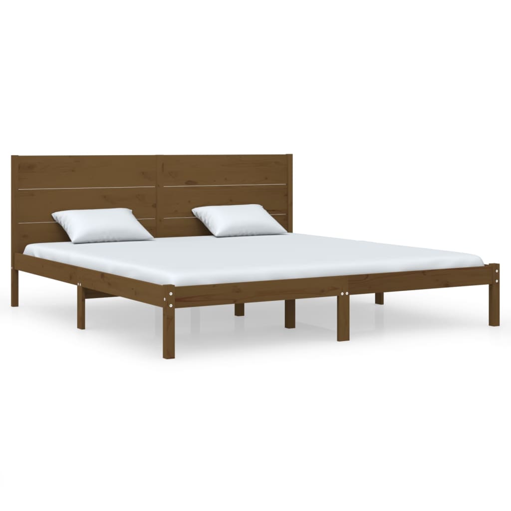 Bedframe Massief Grenenhout Honingbruin 200X200 Cm