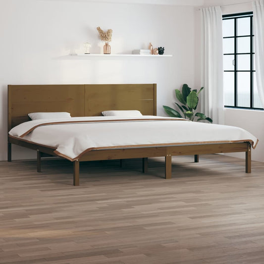 Bedframe Massief Grenenhout Honingbruin 200X200 Cm