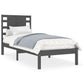Bedframe Massief Hout Grijs 75X190 Cm 2Ft6 Small Single