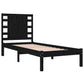 Bedframe Massief Hout Zwart 75X190 Cm 2Ft6 Small Single
