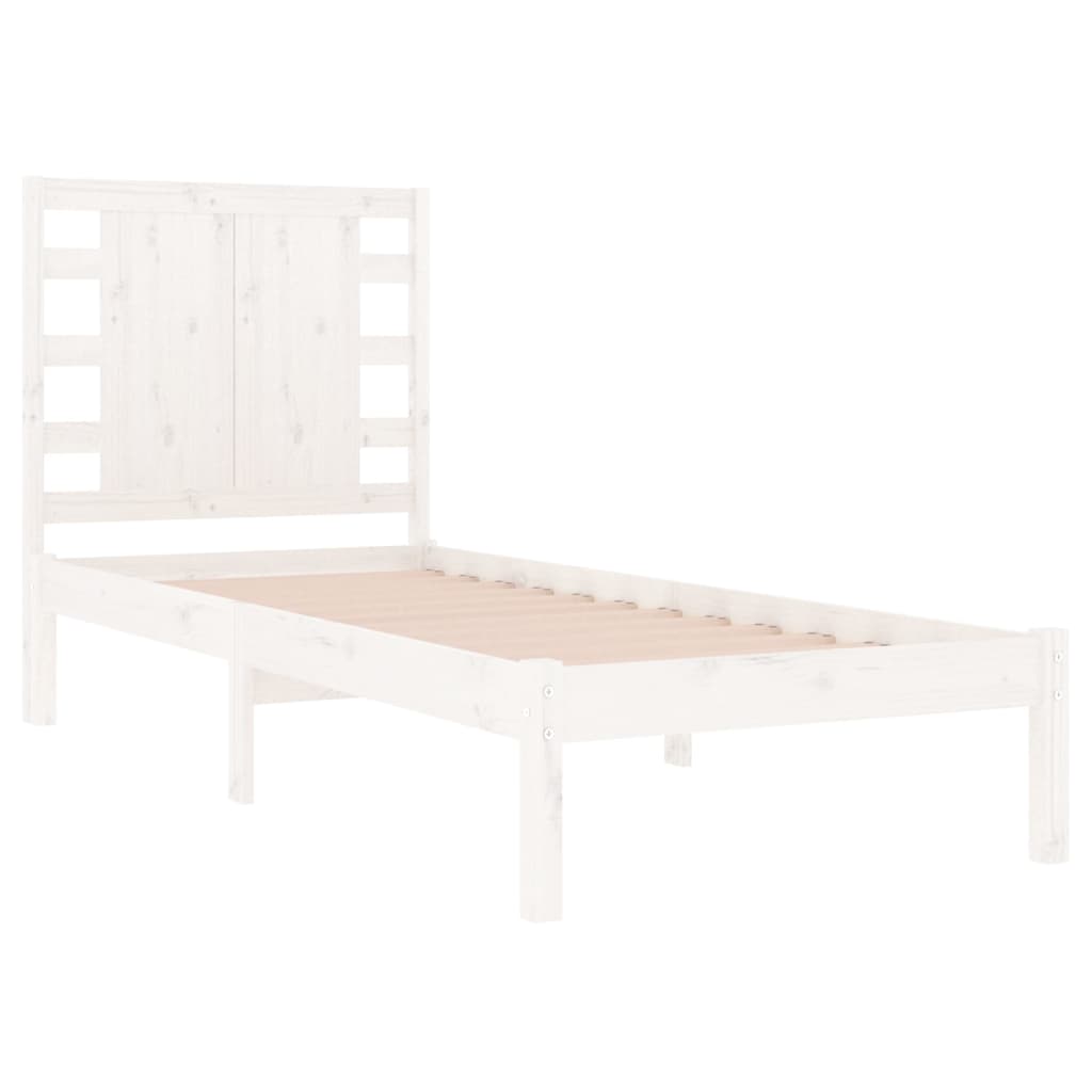 Bedframe Massief Hout Wit 90X190 Cm 3Ft Single