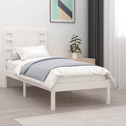 Bedframe Massief Hout Wit 90X190 Cm 3Ft Single
