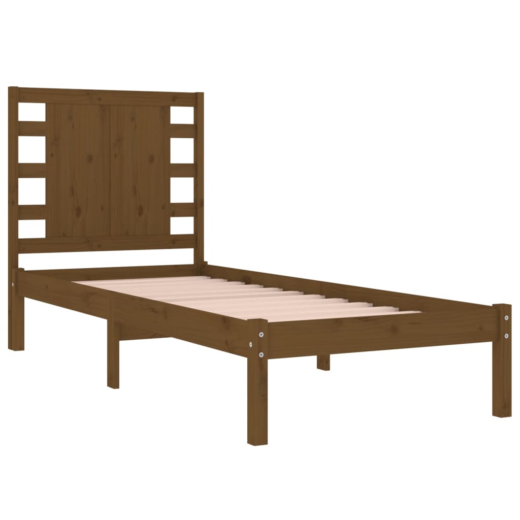 Bedframe Massief Hout Honingbruin 90X190 Cm 3Ft Single
