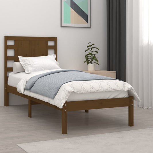 Bedframe Massief Hout Honingbruin 90X190 Cm 3Ft Single