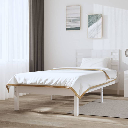 Bedframe Massief Grenenhout Wit 100X200 Cm