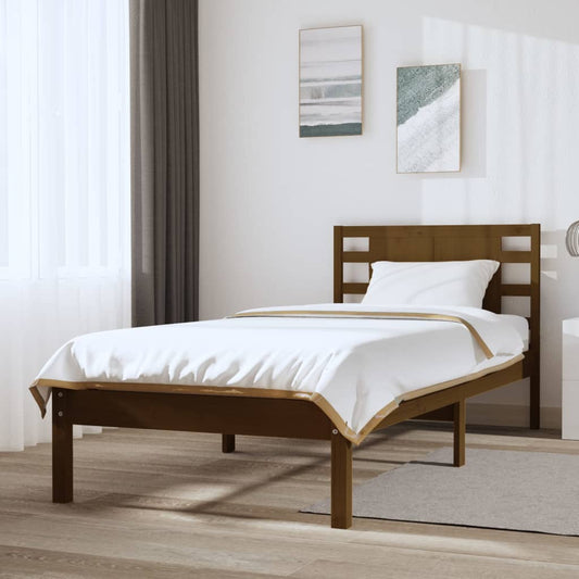 Bedframe Massief Grenenhout Honingbruin 100X200 Cm