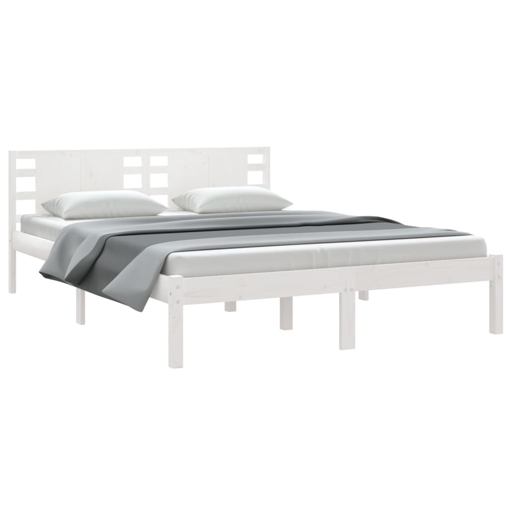 Bedframe Massief Grenenhout Wit 120X200 Cm