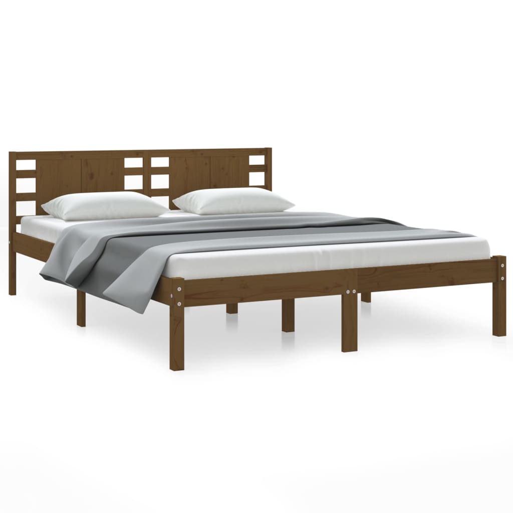 Bedframe Massief Grenenhout Honingbruin 120X200 Cm