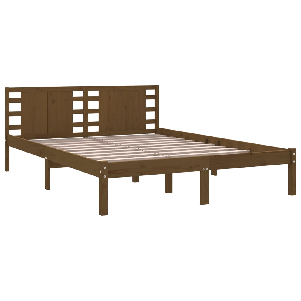 Bedframe Massief Grenenhout Honingbruin 120X200 Cm