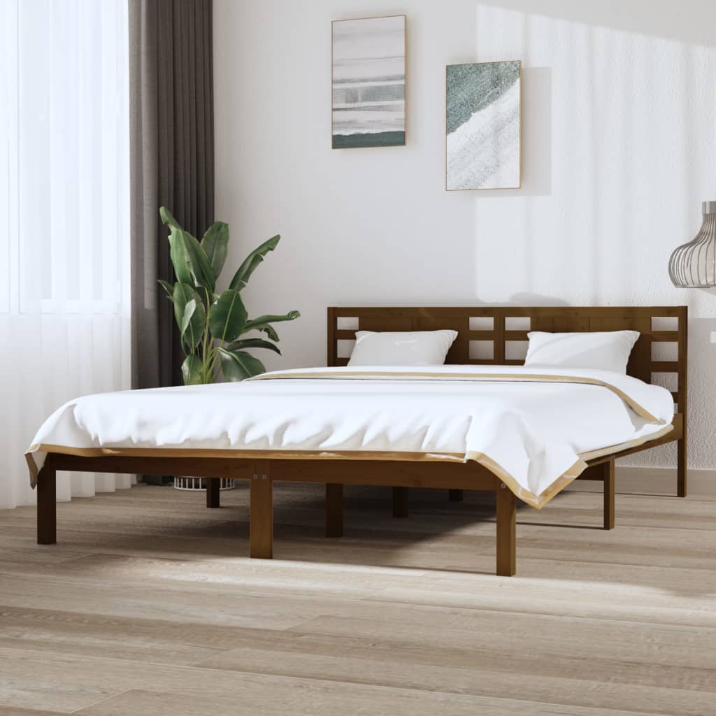 Bedframe Massief Grenenhout Honingbruin 120X200 Cm