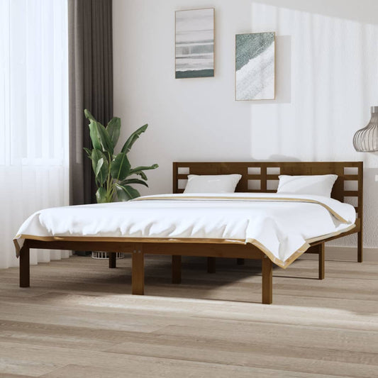 Bedframe Massief Grenenhout Honingbruin 120X200 Cm