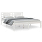 Bedframe Massief Hout Wit 150X200 Cm 5Ft King Size