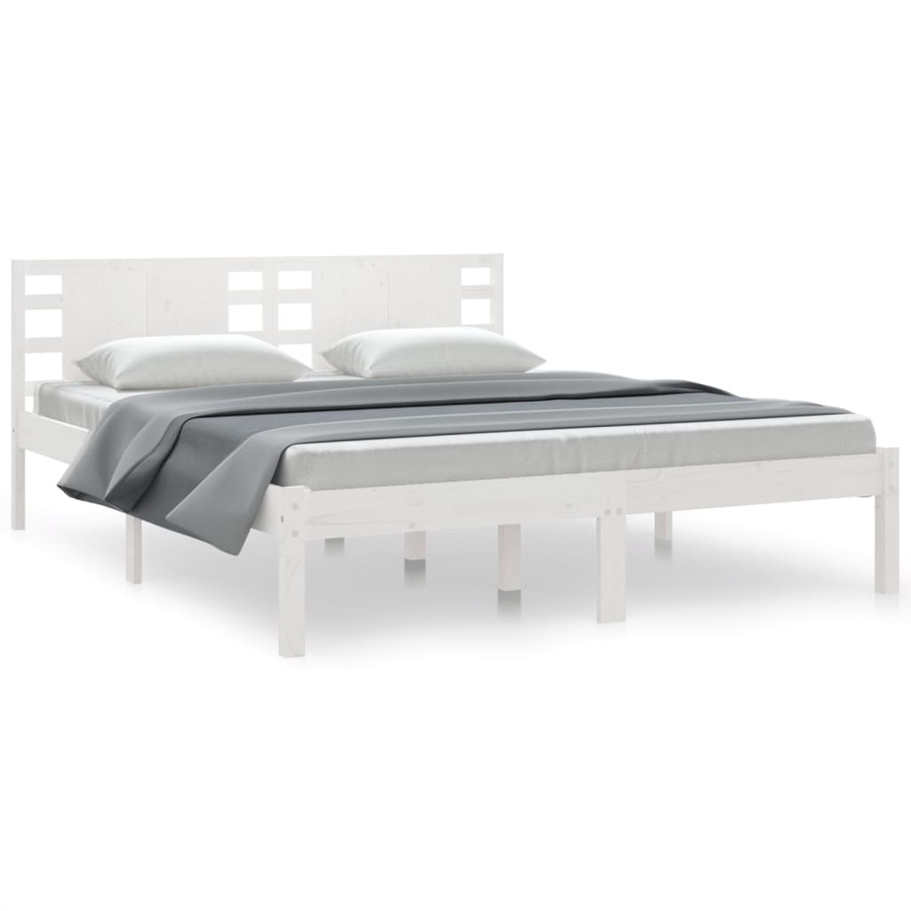 Bedframe Massief Grenenhout Wit 160X200 Cm