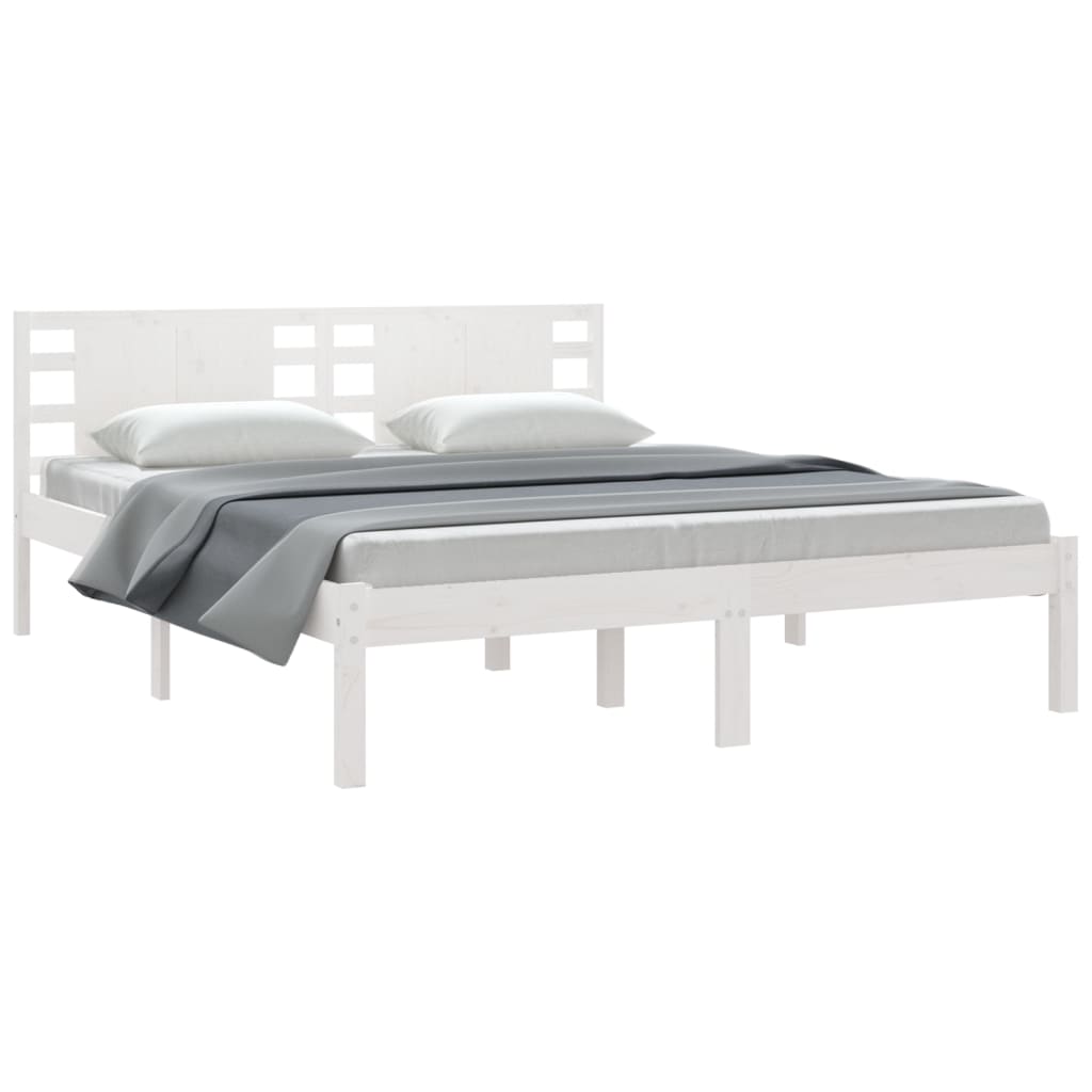 Bedframe Massief Grenenhout Wit 160X200 Cm