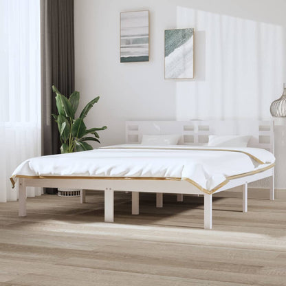 Bedframe Massief Grenenhout Wit 160X200 Cm