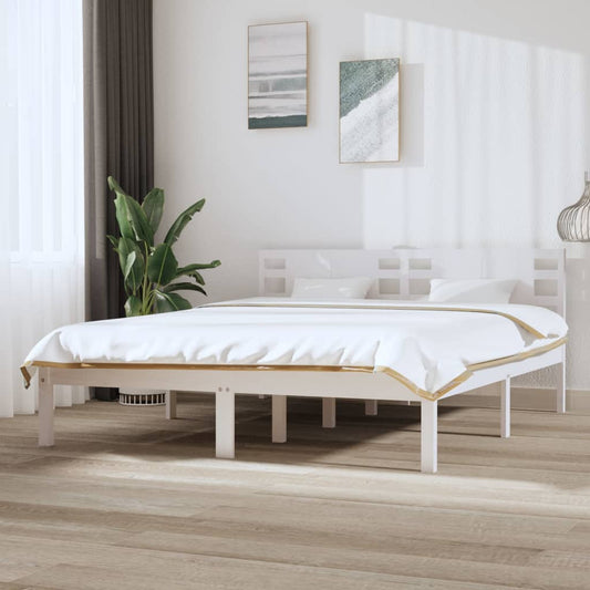 Bedframe Massief Grenenhout Wit 160X200 Cm