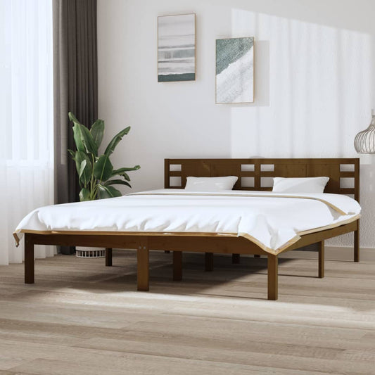 Bedframe Massief Grenenhout Honingbruin 160X200 Cm