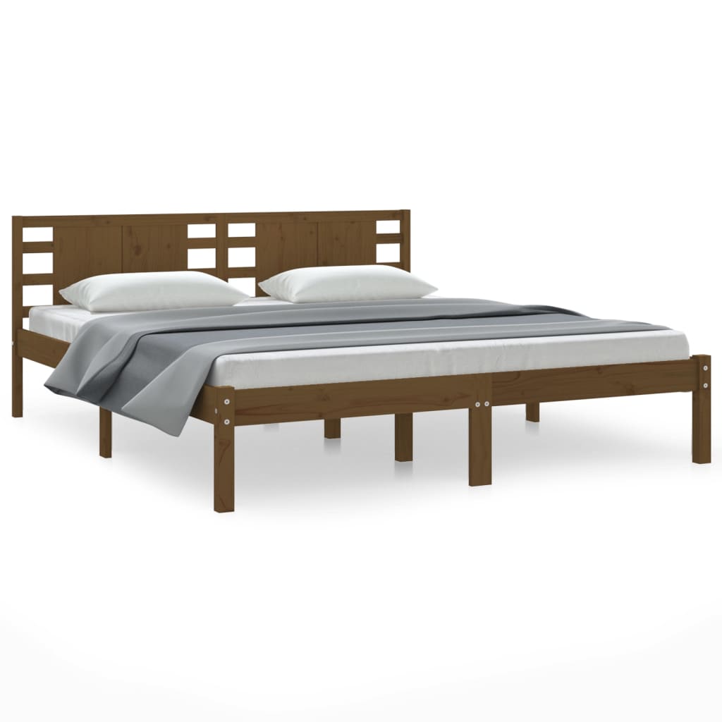 Bedframe Massief Hout Honingbruin 180X200 Cm 6Ft Super King