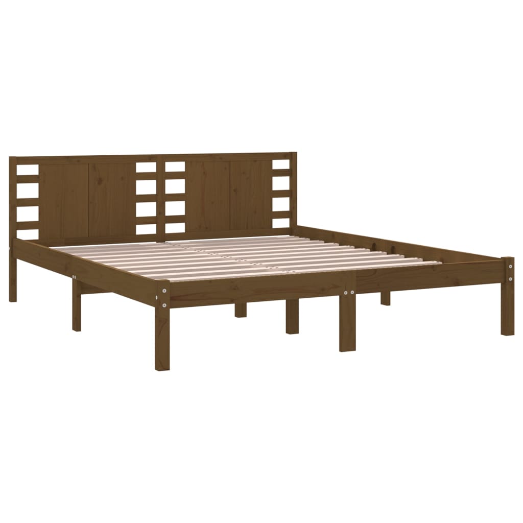 Bedframe Massief Hout Honingbruin 180X200 Cm 6Ft Super King