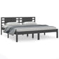 Bedframe Massief Grenenhout Grijs 200X200 Cm
