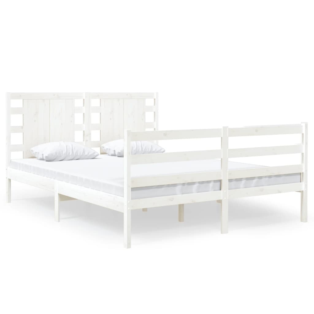 Bedframe Massief Grenenhout Wit 120X190 Cm 4Ft Small Double