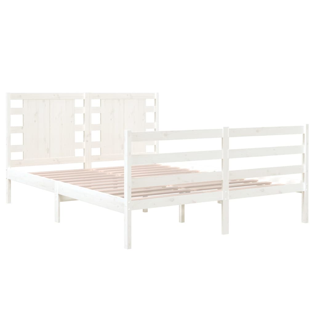 Bedframe Massief Grenenhout Wit 120X190 Cm 4Ft Small Double