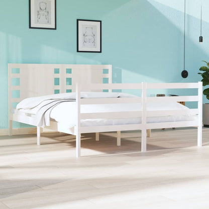 Bedframe Massief Grenenhout Wit 120X190 Cm 4Ft Small Double