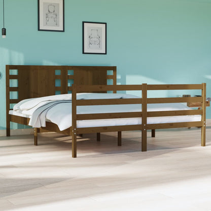 Bedframe Massief Grenenhout Honingbruin 135X190 Cm 4Ft6 Double