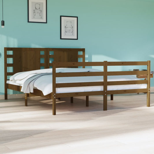 Bedframe Massief Grenenhout Honingbruin 135X190 Cm 4Ft6 Double