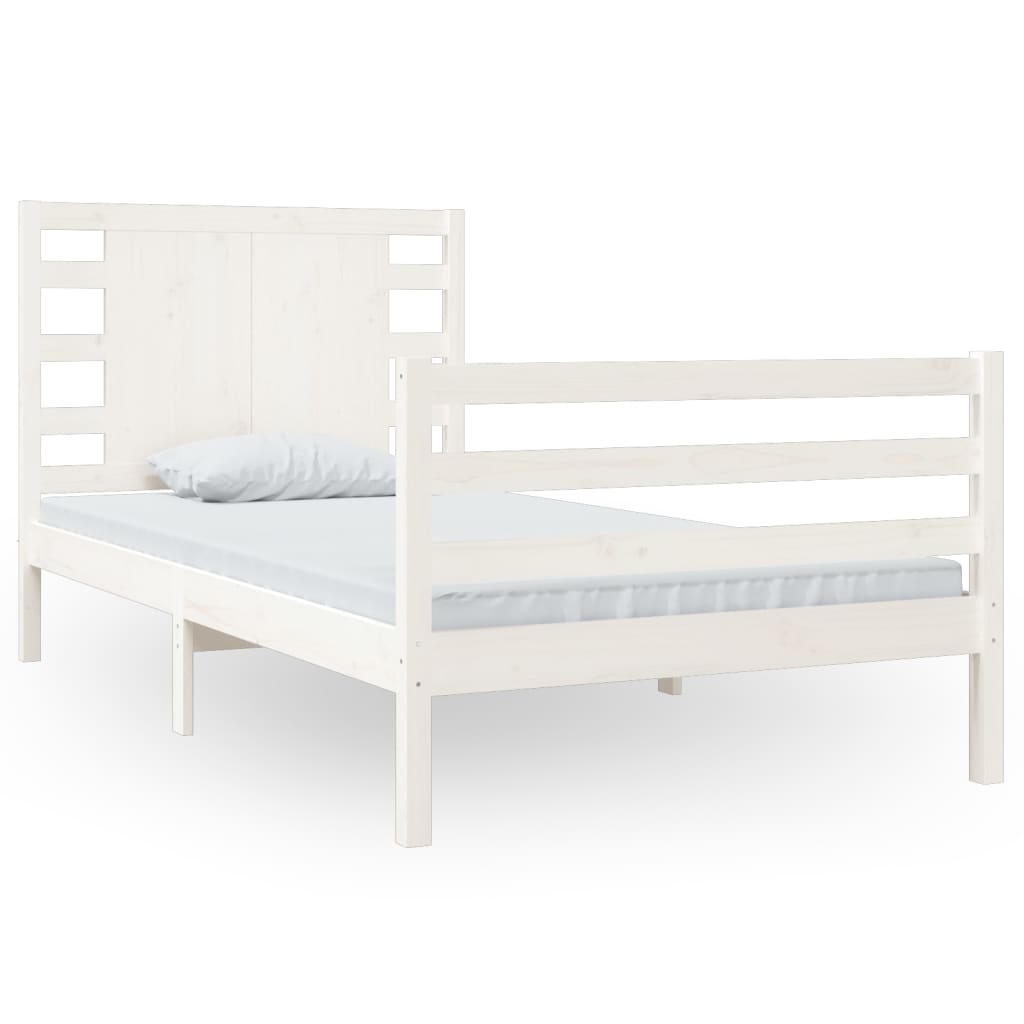 Bedframe Massief Grenenhout Wit 90X200 Cm