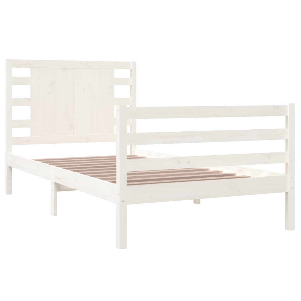 Bedframe Massief Grenenhout Wit 90X200 Cm