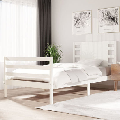 Bedframe Massief Grenenhout Wit 90X200 Cm