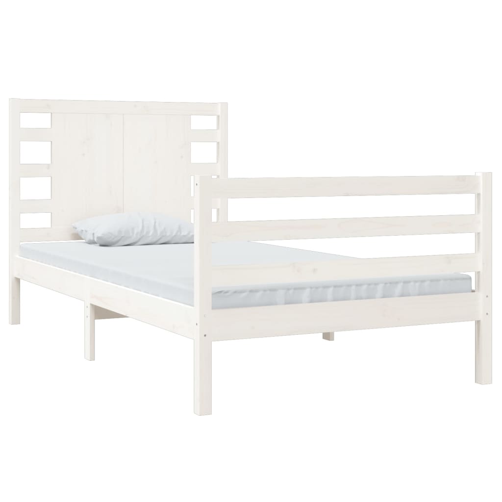 Bedframe Massief Grenenhout Wit 100X200 Cm