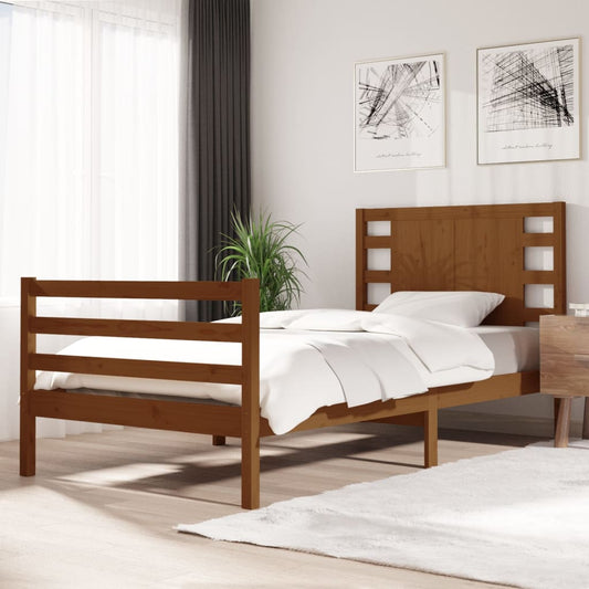 Bedframe Massief Grenenhout Honingbruin 100X200 Cm