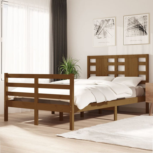 Bedframe Massief Grenenhout Honingbruin 120X200 Cm