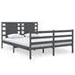 Bedframe Massief Grenenhout Grijs 140X200 Cm